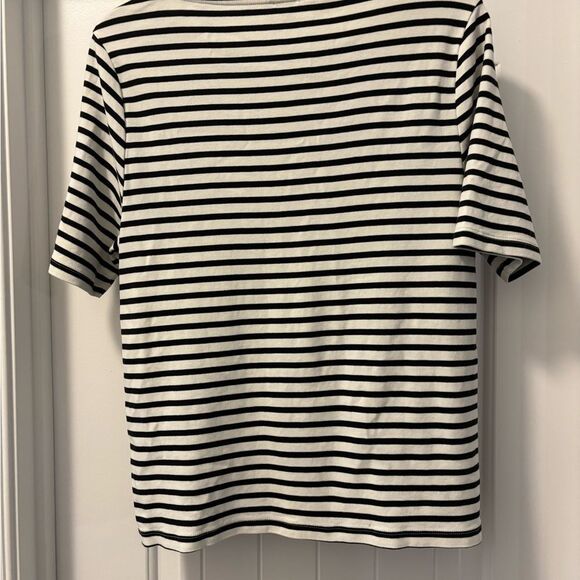 J. Crew Black and White Short Sleeve Tee - Picture 3 of 6